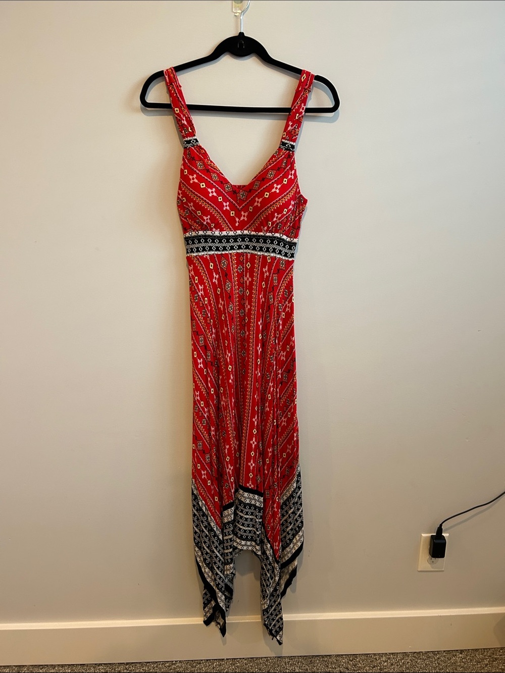 American Rag Red Printed Boho Maxi Dress